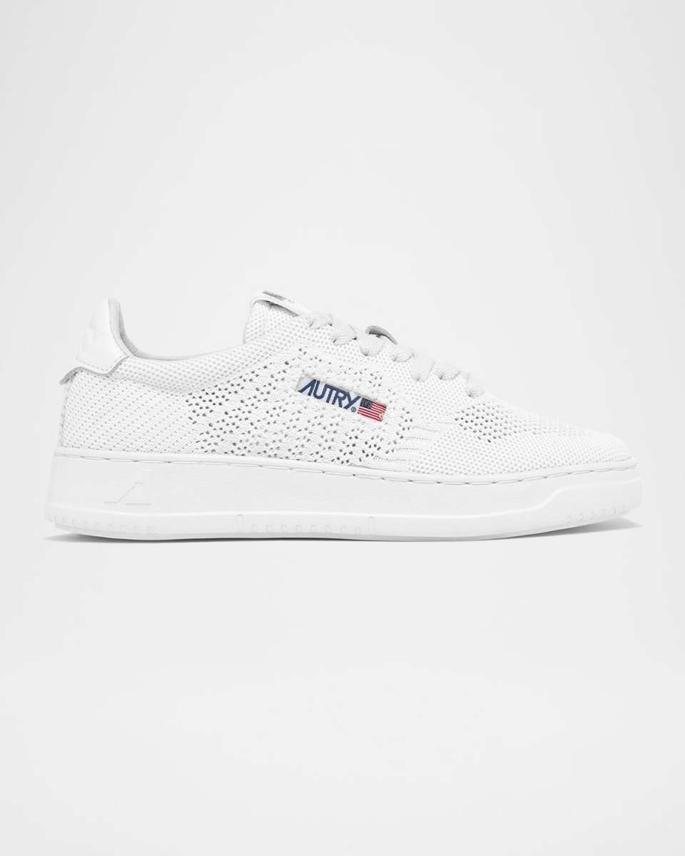 Easeknit Low-Top Cotton and Leather Sneakers